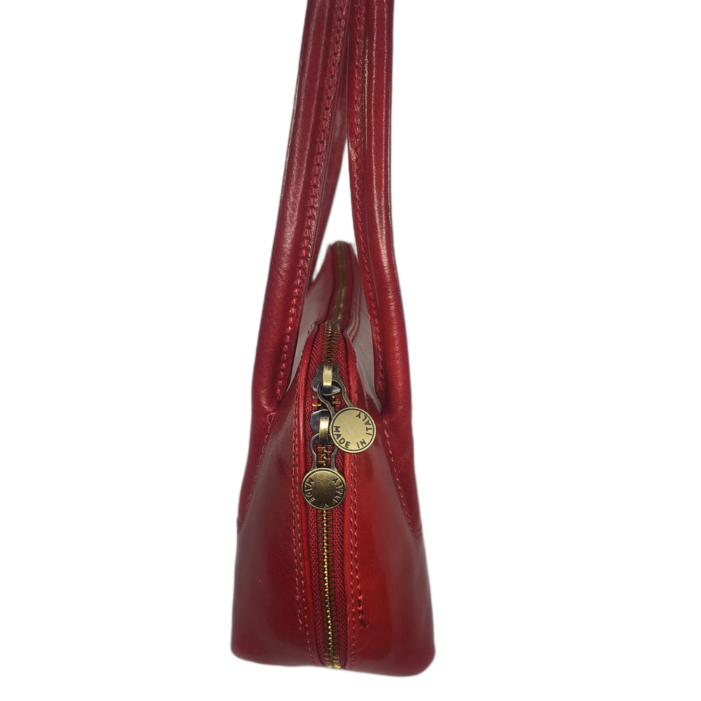 Charlie Leather Caterina Rich Red Double Handle Small Shoulder Bag -NWT - Picture 3 of 13